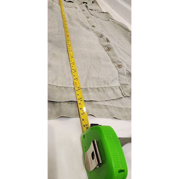 CLOTH & STONE by ANTHROPLOGY Green Chambray Utility Shirtdress sz XS Sleeveless - Picture 9 of 12